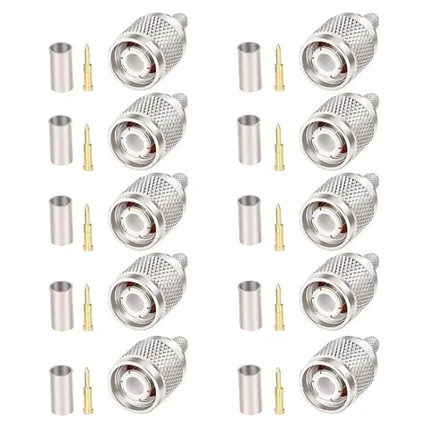 MOOKEERF TNC Male Crimp Connector for RG58 / LMR195 / RG400 / RG142