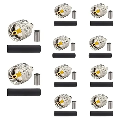 MOOKEERF PL-259 Crimp Connector for RG8X / LMR240 / Mini-8