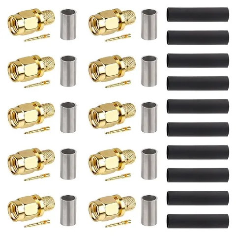 MOOKEERF SMA Male Crimp Connector for RG8X / LMR240 / KMR240