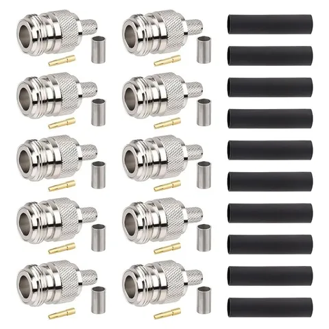 MOOKEERF N Female Crimp Connector for RG8X / LMR240 / KMR240