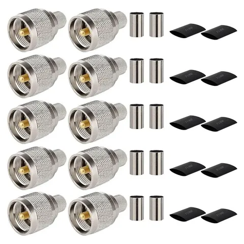 MOOKEERF PL-259 Crimp Connector for LMR400 / KMR400 / RG8 / RG213