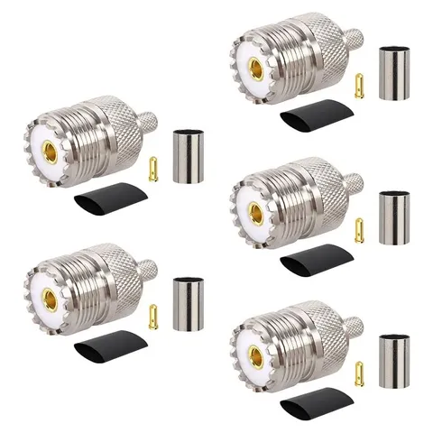 MOOKEERF SO-239 Crimp Connector for RG8X / LMR240 / Mini-8