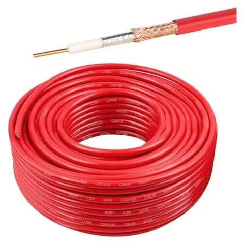 MOOKEERF RG8X Coax Cable (No Connectors) (Red)