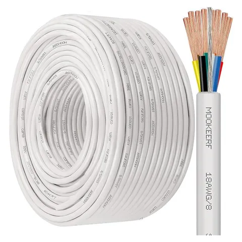 MOOKEERF 18/8 AWG Shielded Plenum Cable (CL3P) (White)