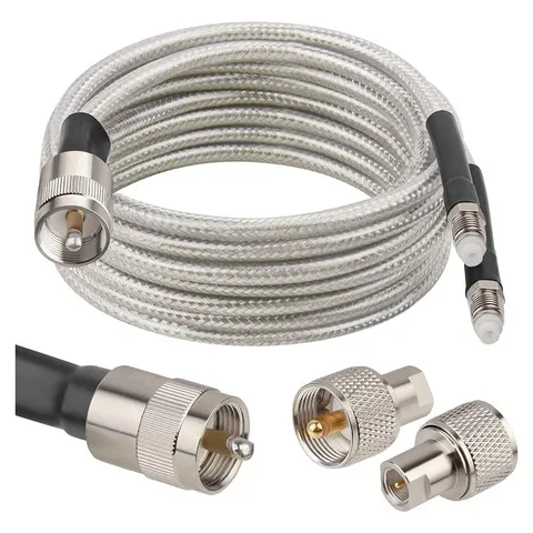 MOOKEERF RG8X FME Female to PL-259 Dual CB Antenna Coax Harness, Stranded Core