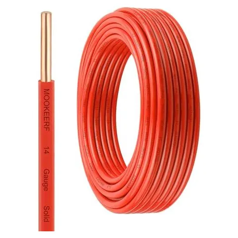 MOOKEERF THHN Building Wire, Solid Copper (Red)