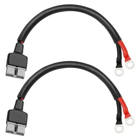 MOOKEERF 10 AWG Anderson-Style to O-Ring Terminal Cable, Flame-Retardant Sleeve